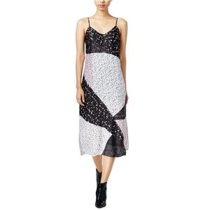 Bar III Marbled Patchwork Printed A-line Dress XL